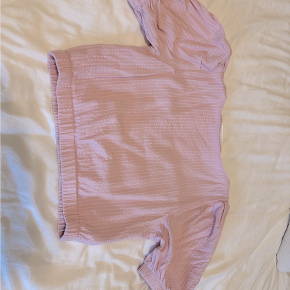 Astr Pink Puff Sleeve Crop Top - Picture 3 of 3